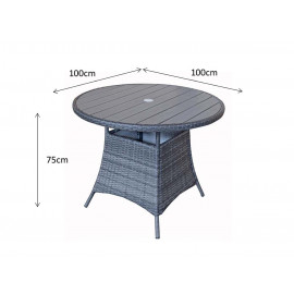 EMILY Round Table 100 Dia with HDPE wood effect Top EMILY Round Table 100 Dia with HDPE wood effect Top
