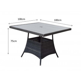 EMILY Square Table 100 x 100 with HDPE wood effect Top EMILY Square Table 100 x 100 with HDPE wood effect Top