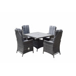 EMILY 4 Seat Square dining set with HDPE wood effect Top EMILY 4 Seat Square dining set with HDPE wood effect Top
