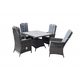 EMILY 4 Seat Square dining set with HDPE wood effect Top EMILY 4 Seat Square dining set with HDPE wood effect Top