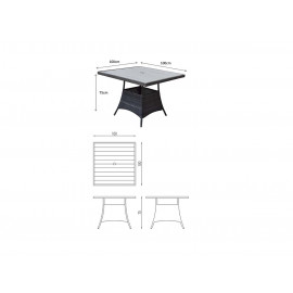EMILY 4 Seat Square dining set with HDPE wood effect Top EMILY 4 Seat Square dining set with HDPE wood effect Top