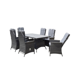 EMILY 6 Seater Rectangular dining Set with HDPE wood effect top EMILY 6 Seater Rectangular dining Set with HDPE wood effect top