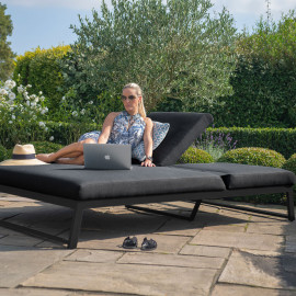 Allure Double Sunlounger / Charcoal