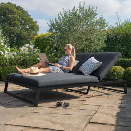 Allure Double Sunlounger / Charcoal