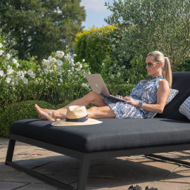 Allure Double Sunlounger / Charcoal