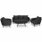 Ambition 3 Seat Sofa Set / Charcoal