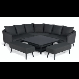 Ambition Square Corner Dining Set with Rising Table / Charcoal Ambition Square Corner Dining Set with Rising Table / Charcoal