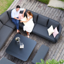 Ambition Square Corner Dining Set with Rising Table / Charcoal Ambition Square Corner Dining Set with Rising Table / Charcoal