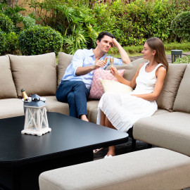 Ambition Square Corner Dining Set with Rising Table / Taupe Ambition Square Corner Dining Set with Rising Table / Taupe