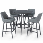 Regal 4 Seat Round Bar Set / Flanelle Regal 4 Seat Round Bar Set / Flanelle