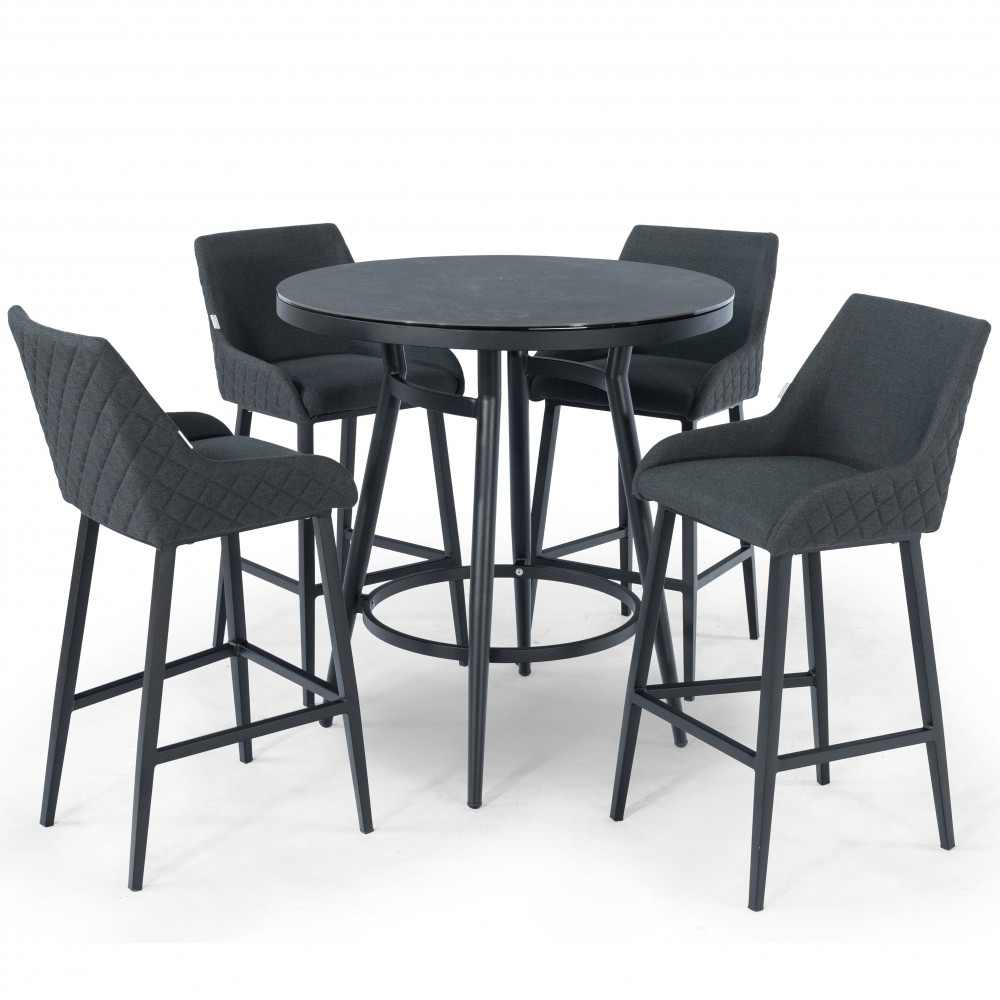 Regal 4 Seat Round Bar Set / Charcoal Regal 4 Seat Round Bar Set / Charcoal