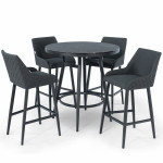 Regal 4 Seat Round Bar Set / Charcoal Regal 4 Seat Round Bar Set / Charcoal
