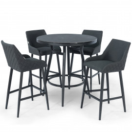 Regal 4 Seat Round Bar Set / Charcoal