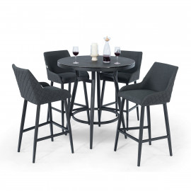 Regal 4 Seat Round Bar Set / Charcoal Regal 4 Seat Round Bar Set / Charcoal