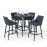 Regal 4 Seat Round Bar Set / Charcoal