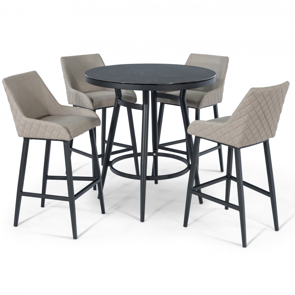 Regal 4 Seat Round Bar Set / Taupe Regal 4 Seat Round Bar Set / Taupe