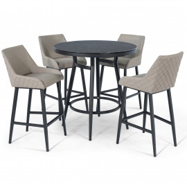 Regal 4 Seat Round Bar Set / Taupe