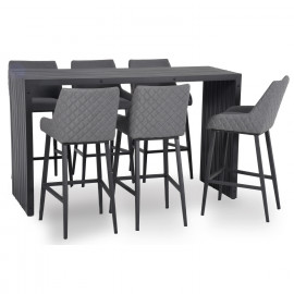 Regal 6 Seat Rectangular Bar Set / Flanelle