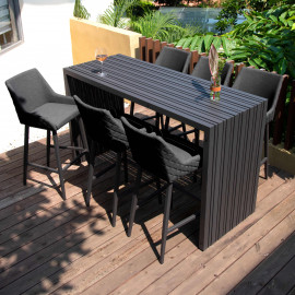 Regal 6 Seat Rectangular Bar Set / Charcoal Regal 6 Seat Rectangular Bar Set / Charcoal