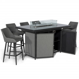 Regal 8 Seat Rectangular Fire Pit Bar Set / Flanelle Regal 8 Seat Rectangular Fire Pit Bar Set / Flanelle