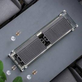 Regal 8 Seat Rectangular Fire Pit Bar Set / Flanelle Regal 8 Seat Rectangular Fire Pit Bar Set / Flanelle