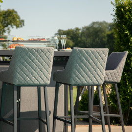 Regal 8 Seat Rectangular Fire Pit Bar Set / Flanelle Regal 8 Seat Rectangular Fire Pit Bar Set / Flanelle