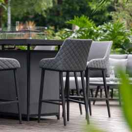 Regal 8 Seat Rectangular Fire Pit Bar Set / Flanelle Regal 8 Seat Rectangular Fire Pit Bar Set / Flanelle