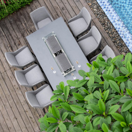 Regal 8 Seat Rectangular Fire Pit Bar Set / Flanelle Regal 8 Seat Rectangular Fire Pit Bar Set / Flanelle