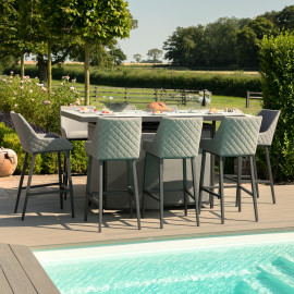 Regal 8 Seat Rectangular Fire Pit Bar Set / Flanelle Regal 8 Seat Rectangular Fire Pit Bar Set / Flanelle