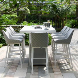 Regal 8 Seat Rectangular Fire Pit Bar Set / Lead Chine Regal 8 Seat Rectangular Fire Pit Bar Set / Lead Chine