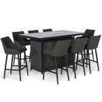 Regal 8 Seat Rectangular Fire Pit Bar Set / Charcoal Regal 8 Seat Rectangular Fire Pit Bar Set / Charcoal