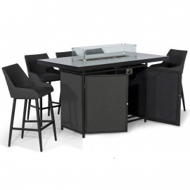 Regal 8 Seat Rectangular Fire Pit Bar Set / Charcoal Regal 8 Seat Rectangular Fire Pit Bar Set / Charcoal