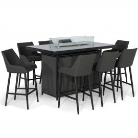 Regal 8 Seat Rectangular Fire Pit Bar Set / Charcoal Regal 8 Seat Rectangular Fire Pit Bar Set / Charcoal