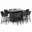 Regal 8 Seat Rectangular Fire Pit Bar Set / Charcoal