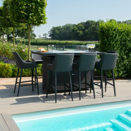 Regal 8 Seat Rectangular Fire Pit Bar Set / Charcoal Regal 8 Seat Rectangular Fire Pit Bar Set / Charcoal