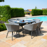 Ambition 6 Seat Oval Dining Set / Flanelle