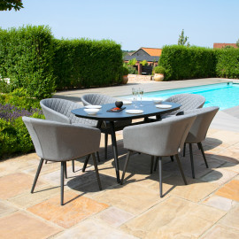 Ambition 6 Seat Oval Dining Set / Flanelle