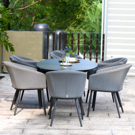 Ambition 6 Seat Oval Dining Set / Flanelle