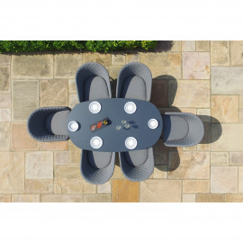 Ambition 6 Seat Oval Dining Set / Flanelle