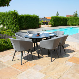 Ambition 6 Seat Oval Dining Set / Flanelle