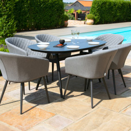Ambition 6 Seat Oval Dining Set / Flanelle