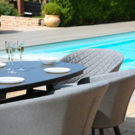 Ambition 6 Seat Oval Dining Set / Flanelle