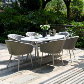 Ambition 6 Seat Oval Dining Set / Lead Chine