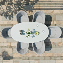 Ambition 6 Seat Oval Dining Set / Lead Chine
