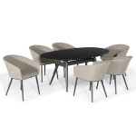 Ambition 6 Seat Oval Dining Set / Oatmeal