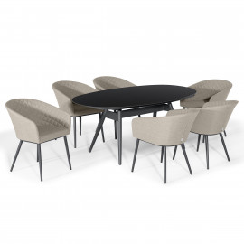 Ambition 6 Seat Oval Dining Set / Oatmeal