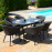 Ambition 6 Seat Oval Dining Set / Charcoal