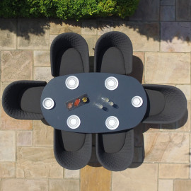 Ambition 6 Seat Oval Dining Set / Charcoal Ambition 6 Seat Oval Dining Set / Charcoal