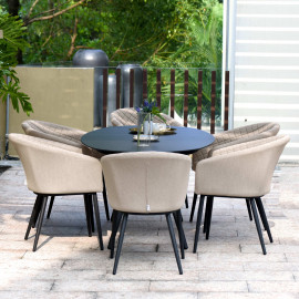 Ambition 6 Seat Oval Dining Set / Taupe