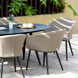 Ambition 6 Seat Oval Dining Set / Taupe
